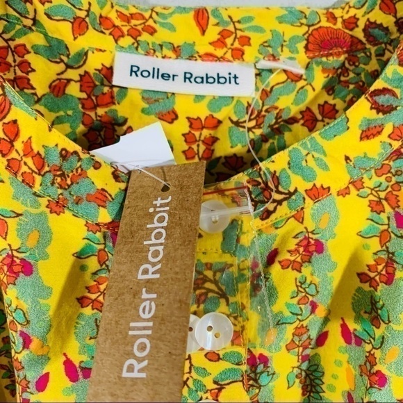 Roller Rabbit NWT Rhody Floral Striped Belted Dress in Yellow Size M - Picture 9 of 12